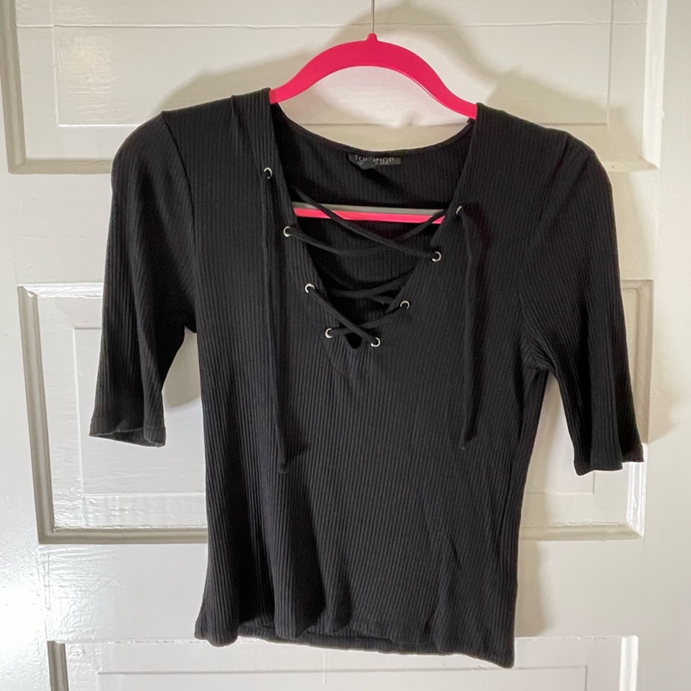 Top shop lace up tee